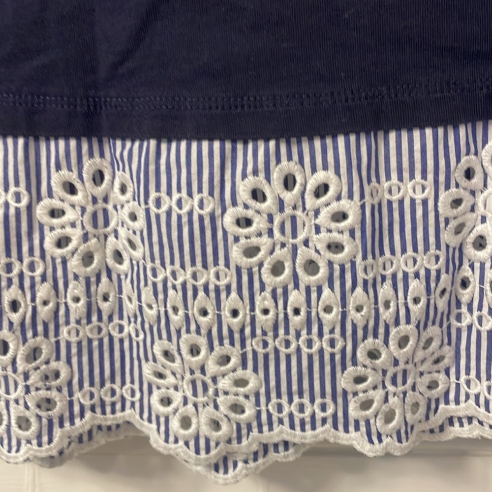 Boden Jersey Broderie Eyelet Overlay Blouse - Picture 8 of 12